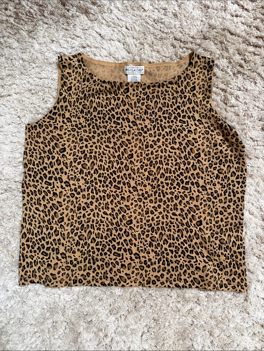 White Stag Leopard Print Tank Top - Brown & Black